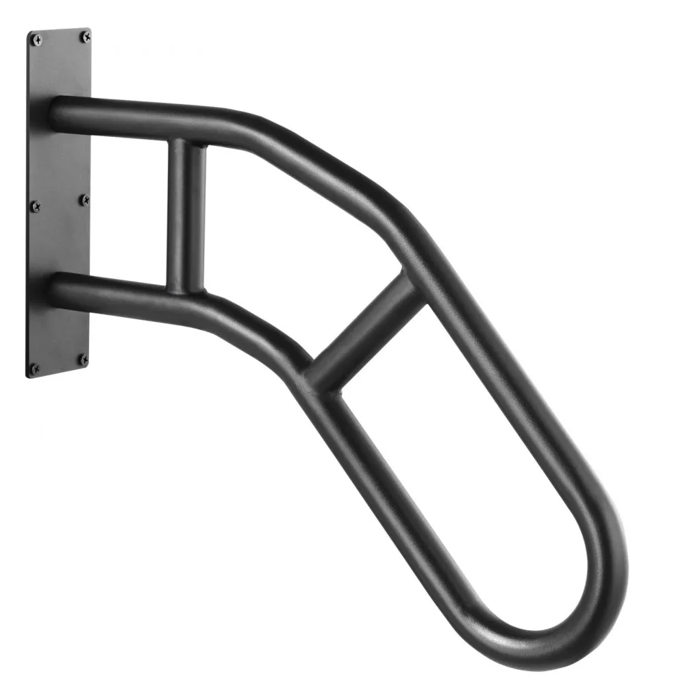 VEVOR Handrails for Outdoor Steps, 29" Length Wall Mount Safety Railings for 1-3 Steps, U-Shaped Handrail with Matte Black Finished, Stair Handrails for Kids, Elderly, Pregnant Women, Disabled
