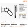 VEVOR Handrails for Outdoor Steps, 29" Length Wall Mount Safety Railings for 1-3 Steps, U-Shaped Handrail with Matte Black Finished, Stair Handrails for Kids, Elderly, Pregnant Women, Disabled