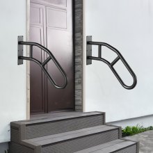 VEVOR 2 PCS Handrails for Outdoor Steps 29" Wall Mount Railings for 1-3 Steps