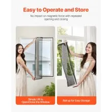 VEVOR Magnetic Window Screen Magnetic Screen for House Window 58.27 x 39.17 inch