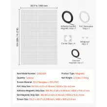 VEVOR Magnetic Window Screen Magnetic Screen for House Window 58.27 x 39.17 inch