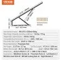 VEVOR Bed Lift, 59x71 in Compatible Bed Size 154 lbs Load Bearing, DIY Wall Bed Mechanical Hardware Kit Vertical Deluxe, Pneumatic Lever Heavy Duty Bed Support, Folding Wall Bed for Guestroom