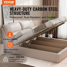 VEVOR Bed Lift 59x79 in Compatible Bed Size 309 lbs Load DIY Wall Bed Hardware