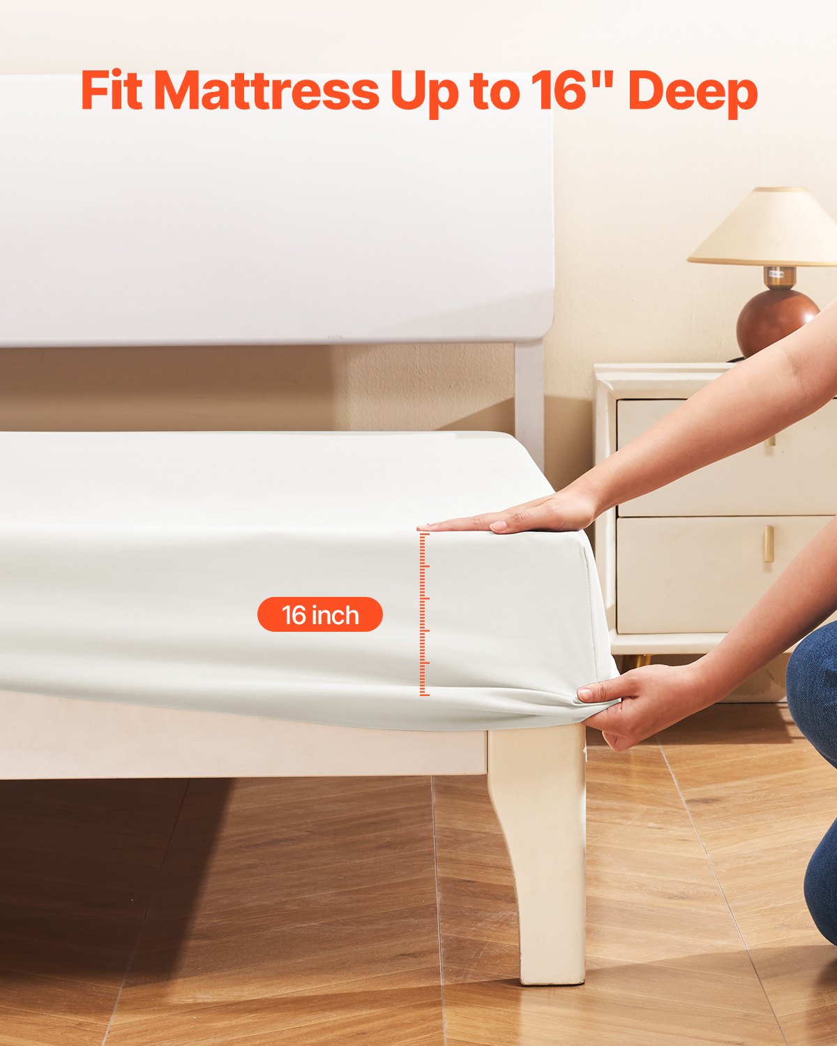 VEVOR 4-Piece Bed Sheet Set - King Size, 100% Brushed Microfiber Bedding Set with 2 Pillowcases, 1 Flat Sheet & 1 Fitted Sheet, Breathable & Wrinkle-Resistant Luxury Bed Sheets for Hotels, Bedrooms