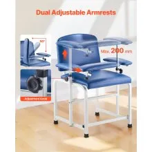 VEVOR Phlebotomy Chair Blood Draw Chair with Adjustable Armrests and Flip Arm