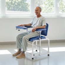 VEVOR Phlebotomy Chair Blood Draw Chair with Adjustable Armrests and Flip Arm