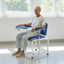 VEVOR Phlebotomy Chair Blood Draw Chair with Adjustable Armrests and Flip Arm