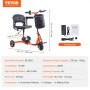 VEVOR Foldable 3 Wheel Mobility Scooter for Seniors, Portable Electric Powered Mobility Scooter with 12 Mile Long Range, All Terrain Travel Wheelchair with 48V Lithium-ion Battery, Max Support 330LBS