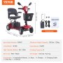 VEVOR Heavy-Duty 4 Wheel Mobility Scooter for Adults & Seniors - Folding Electric Powered Mobility Scooter & 12 Mile Long Range, All Terrain Travel Scooter with 9° Climbing Capacity, 265lb Capacity