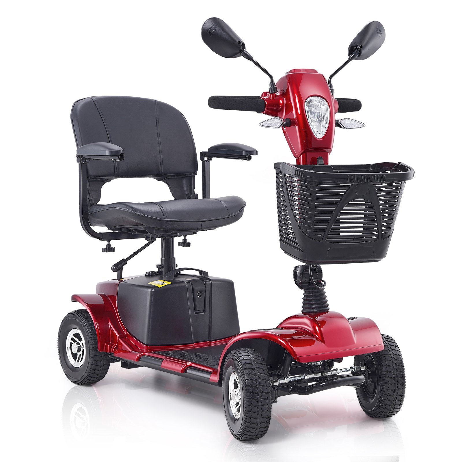 VEVOR Heavy-Duty 4 Wheel Mobility Scooter for Adults & Seniors - Folding Electric Powered Mobility Scooter & 12 Mile Long Range, All Terrain Travel Scooter with 9° Climbing Capacity, 265lb Capacity