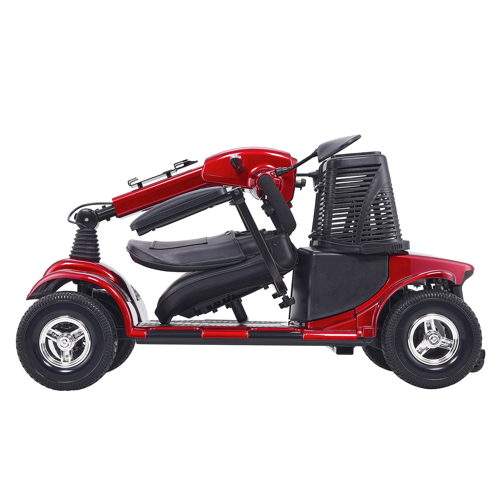 VEVOR Heavy-Duty 4 Wheel Mobility Scooter for Adults & Seniors - Folding Electric Powered Mobility Scooter & 12 Mile Long Range, All Terrain Travel Scooter with 9° Climbing Capacity, 265lb Capacity
