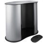 VEVOR Portable Trade Show Counter Corrugated Plastic Sidewalls Pop Up Podium Counter Black Top Trade Show Table Display with Carrying Bags for Exhibition Promotion Retail (Black)