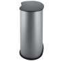sleek VEVOR trade show counter with a black top and silver body.