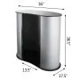 VEVOR trade show counter dimensions: 36&quot;x17.5&quot;x36.5&quot;, depth 13.5&quot;.