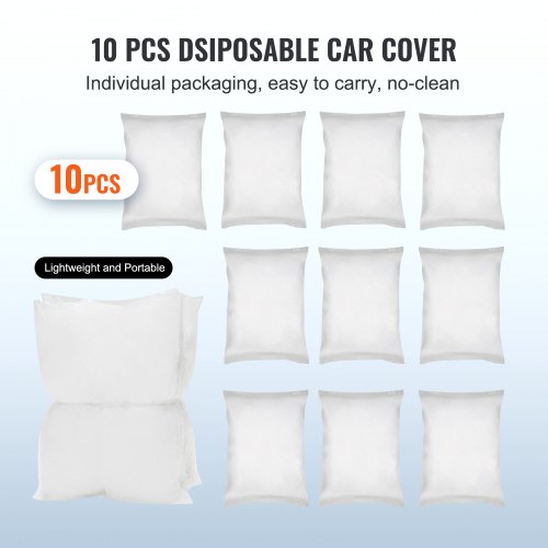 LOT 10pcs Clear Plastic Temporary Universal Disposable Car Cover 22' x 12' L VI