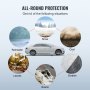 VEVOR átlátszó műanyag autóhuzat 10db eldobható autóhuzat, 22\' x 12\' univerzális műanyag autóburkolat, vízálló porálló teljes burkolat, kültéri beltéri autóburkolat, hatékony védelem, univerzális típus