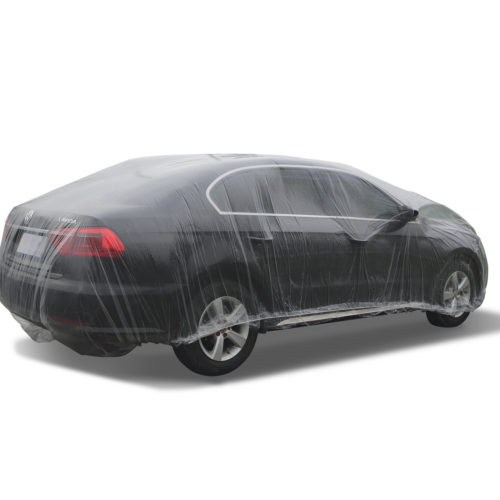 VEVOR Funda de plástico transparente para coche, 10 unidades de fundas desechables para coche, funda de plástico universal para coche de 22 x 12 pulgadas, cubierta completa impermeable a prueba de pol