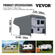 VEVOR RV Cover, 10'-12' Travel Trailer RV Cover, Windproof RV & Trailer Cover, Extra-Thick 4 Layers Durable Camper Cover, Waterproof Ripstop Anti-UV for RV Motorhome with Adhesive Patch & Storage Bag