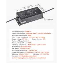 1-Bank 10A 12V Smart Marine Battery Charger Onboard IP68 Waterproof Boat RV