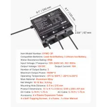 3-Bank 10A 12V Smart Marine Battery Charger Onboard IP68 Waterproof Boat RV