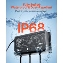 3-Bank 5A 12V Smart Marine Battery Charger Onboard IP68 Waterproof Boat RV Yacht