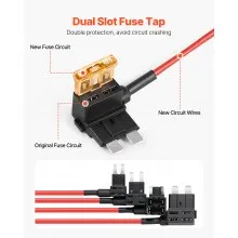 VEVOR 12V Car Add-a-Circuit Fuse Tap 24 Pcs Mini ATO ATC ATM Blade Fuse Holder