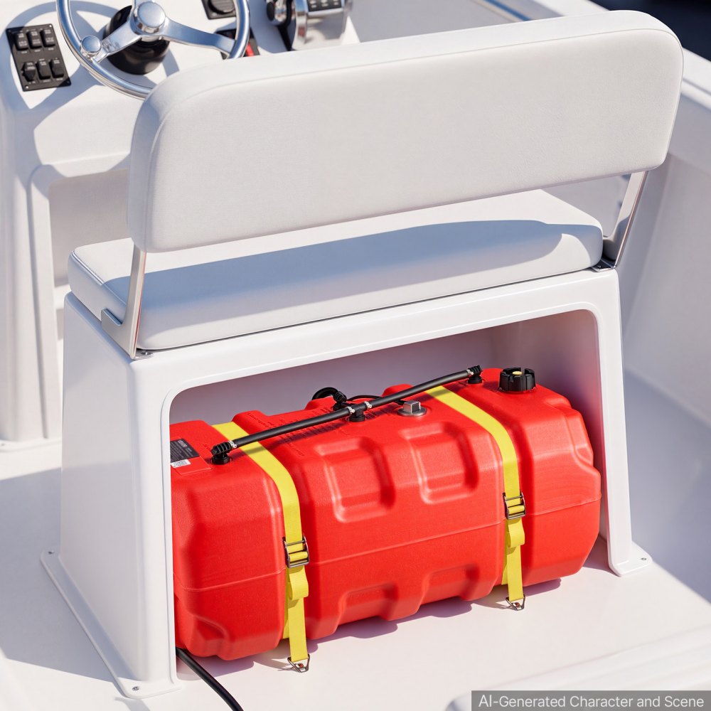 VEVOR Marine Fuel Tank 90.8 L Boat Gas Tank Electronic Fuel Level Sensor, Portable Outboard Gas Can for Outboard Engine Boats, Yacht, Fishing Boat, Deck Boat, Gas Container, 4 mm Thick HDPE, Red