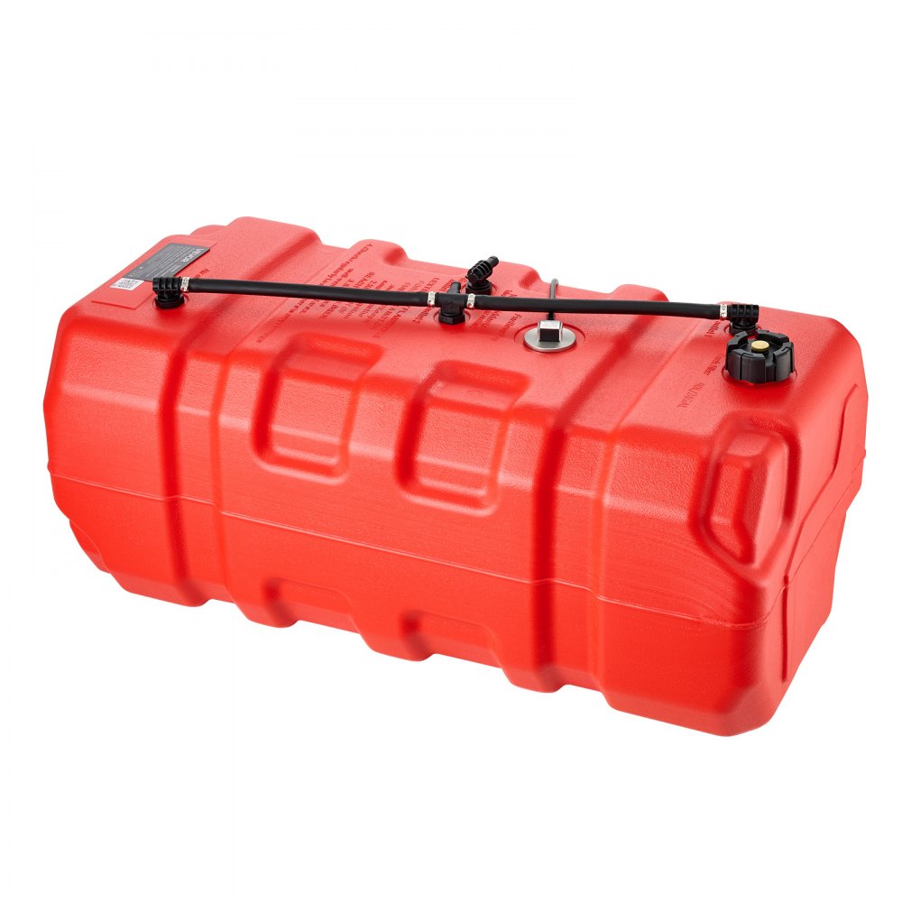 VEVOR Marine Fuel Tank 90.8 L Boat Gas Tank Electronic Fuel Level Sensor, Portable Outboard Gas Can for Outboard Engine Boats, Yacht, Fishing Boat, Deck Boat, Gas Container, 4 mm Thick HDPE, Red