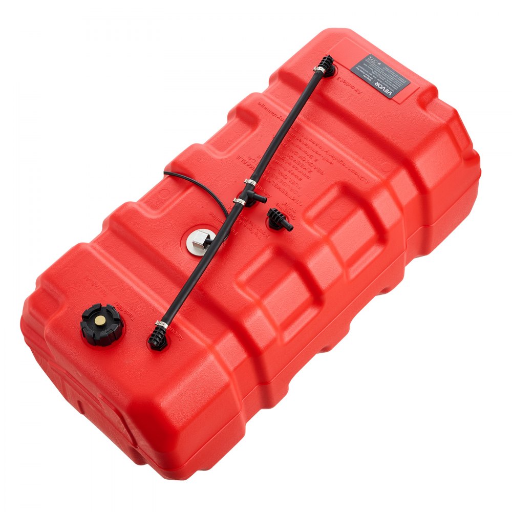 VEVOR Marine Fuel Tank 90.8 L Boat Gas Tank Electronic Fuel Level Sensor, Portable Outboard Gas Can for Outboard Engine Boats, Yacht, Fishing Boat, Deck Boat, Gas Container, 4 mm Thick HDPE, Red