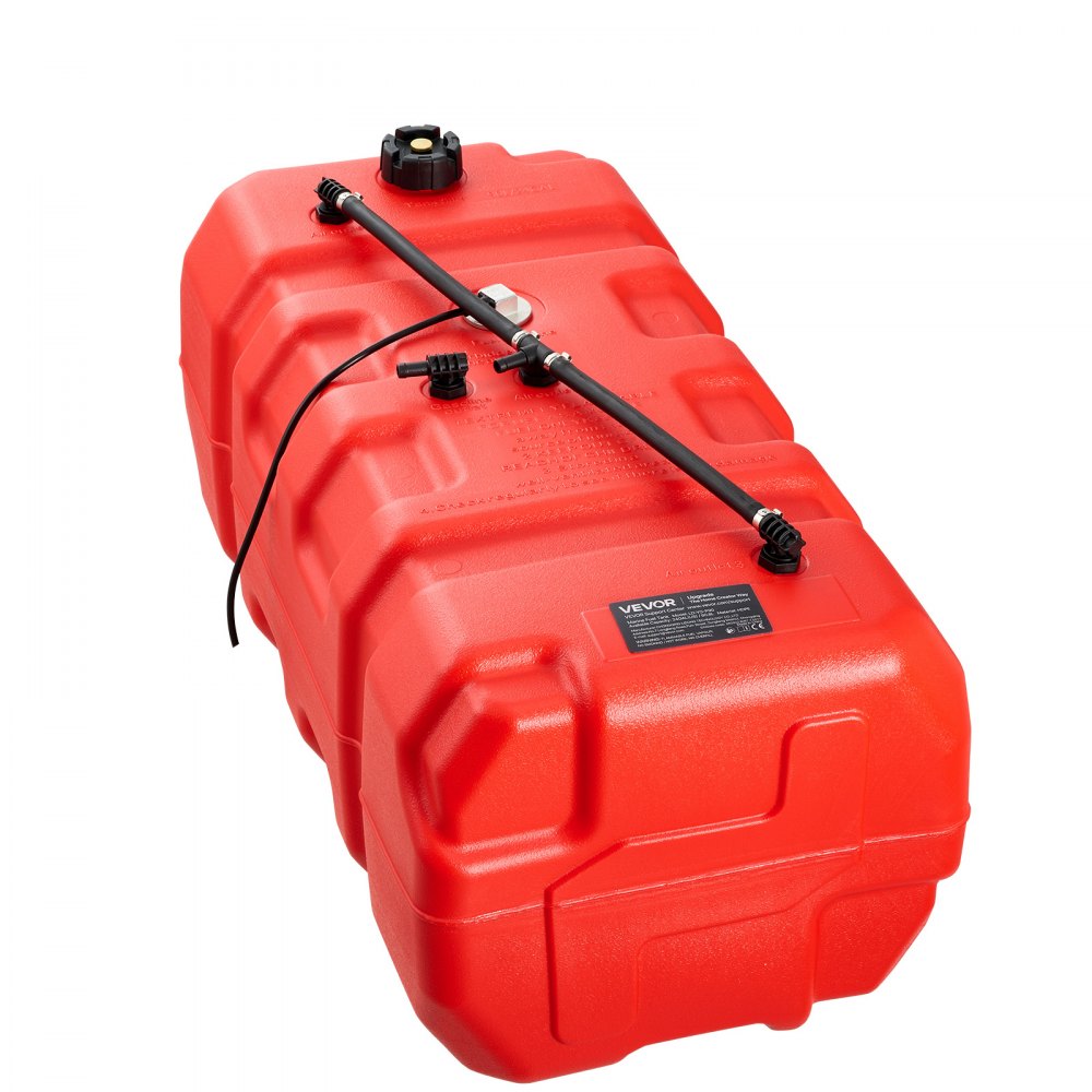 VEVOR Marine Fuel Tank 90.8 L Boat Gas Tank Electronic Fuel Level Sensor, Portable Outboard Gas Can for Outboard Engine Boats, Yacht, Fishing Boat, Deck Boat, Gas Container, 4 mm Thick HDPE, Red