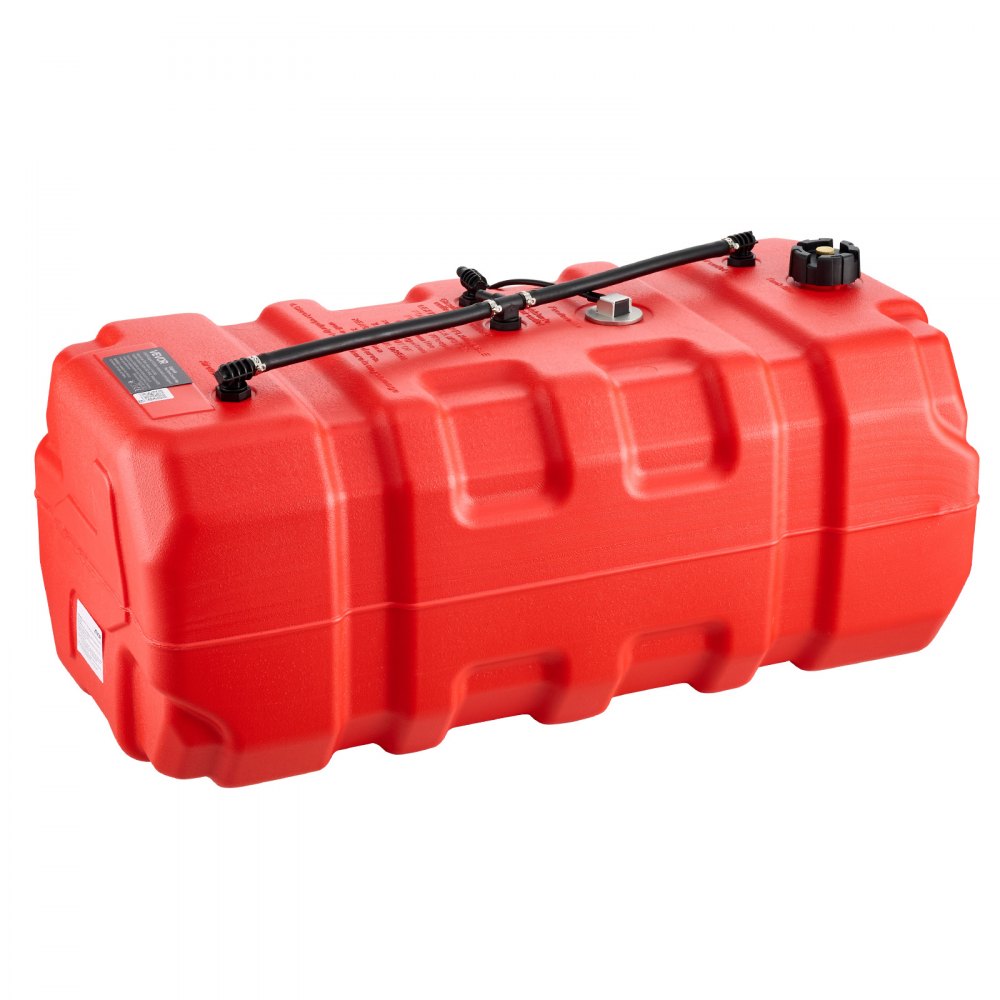 VEVOR Marine Fuel Tank 90.8 L Boat Gas Tank Electronic Fuel Level Sensor, Portable Outboard Gas Can for Outboard Engine Boats, Yacht, Fishing Boat, Deck Boat, Gas Container, 4 mm Thick HDPE, Red