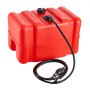 VEVOR Marine Fuel Tank, 45.4 L Boat Gas Tank Portable Outboard Gas Can, for Outboard Engine Boats, Yacht, Fishing Boat, Deck Boat, Gas Container, Fuel Gauge, Hose & Primer Bulb, Premium HDPE, Red