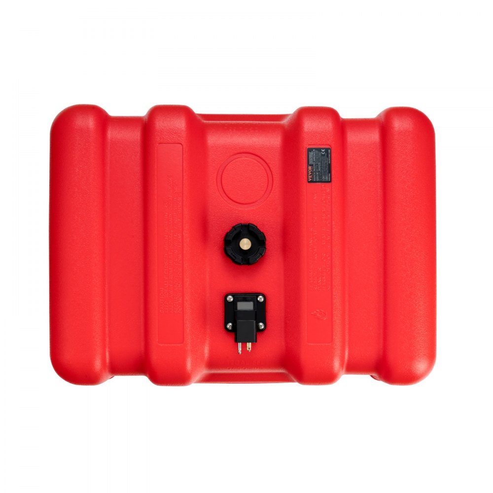 VEVOR Marine Fuel Tank, 14.53 Gallon/55L, Portable Boat Fuel Gas Tank for Outboard Engine Boats, Plastic Outboard Marine Boat Fuel Tank with Hose, Easy to Carry for Yacht, Fishing Boat, Deck Boat, Red