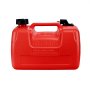 red VEVOR marine fuel tank labeled &quot;gasoline&quot;, featuring a handle and a black cap.