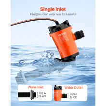 VEVOR Livewell Pump for Boat 12V 800 GPH 90°Livewell Aerator Pump Baitwell Pump