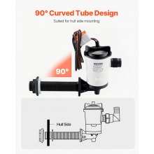 VEVOR Livewell Pump for Boat 12V 800 GPH 90°Livewell Aerator Pump Baitwell Pump