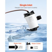 VEVOR Livewell Pump for Boat 12V 800 GPH 90°Livewell Aerator Pump Baitwell Pump