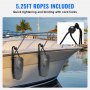 VEVOR Boat Fenders, 8.6" x 16" Boat Bumpers for Docking, Marine EVA Boat Dock Fender Bumper with Ropes, Cord Locks and Storage Bag, No Inflation Required, for Class A/Class 1/Part Class 2, Black