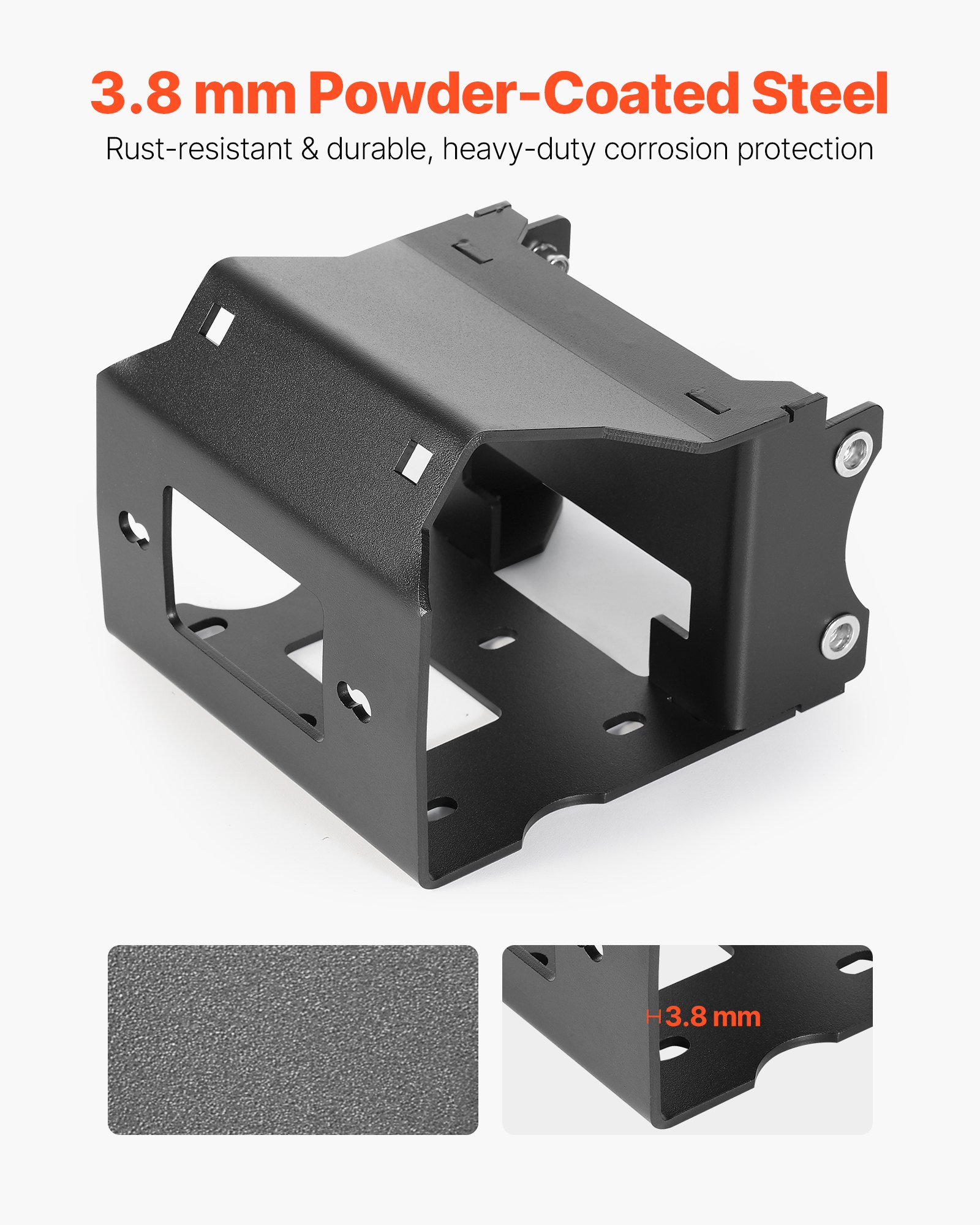 VEVOR Winch Mount, Winch Capacity of 907-1633 kg, Trailer Hitch Winch Mount for Select Polaris Sportsman Models (2009 and Newer), 2 Mounting Hole Design, Powder Coated Steel, Fit for Desert Rescue