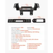 VEVOR Trailer Hitch Winch Mount for Select Polaris Ranger Models (2010-2021)