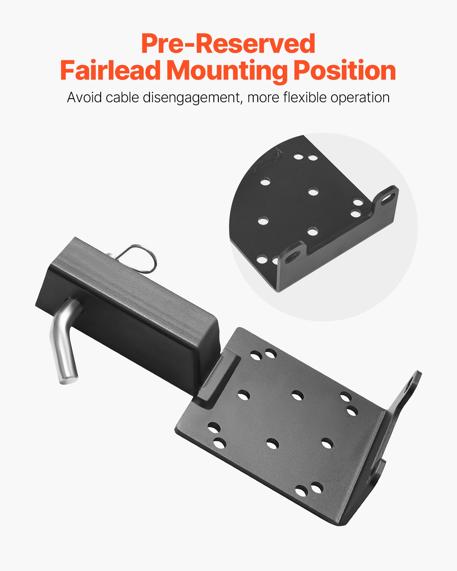 VEVOR Winch Mount, 3600 lbs / 1633 kg Load Capacity, Trailer Hitch Winch Mount with 50.8 mm Receiver, 2/4 Winch Bolt Holes, Powder Coated Steel, Suitable for ATV UTV Pickup Truck, Black