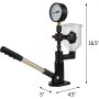 VEVOR diesel fuel injector tester with pressure gauge, handle, and clear fuel reservoir.