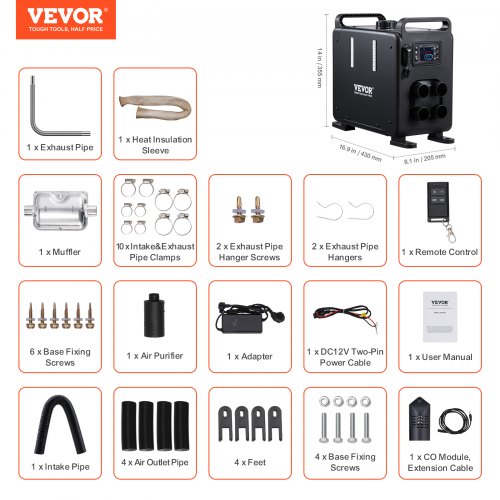 Diiselpuhur 8 kW 12V/24V, vertikaalne, must — pilt 7