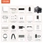 VEVOR 8KW naftový ohrievač, 12V/24V univerzálny naftový ohrievač vzduchu, ovládanie cez Bluetooth aplikáciu, diaľkové ovládanie a displej, alarm CO, rýchloohrievací horizontálny prenosný naftový ohrievač pre vozidlá, garáž