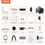 VEVOR 5-8KW Diesel Heater, 12V/24V All in One Diesel Air Heater, Bluetooth APP Control, Remote Control and Display Screen, CO Alarm, Fast Heating Horizontal Portable Diesel Heater for Vehicles, Garage
