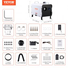 VEVOR Diesel Air Heater 12V/24V 8KW Bluetooth APP Remote Control for Outdoors