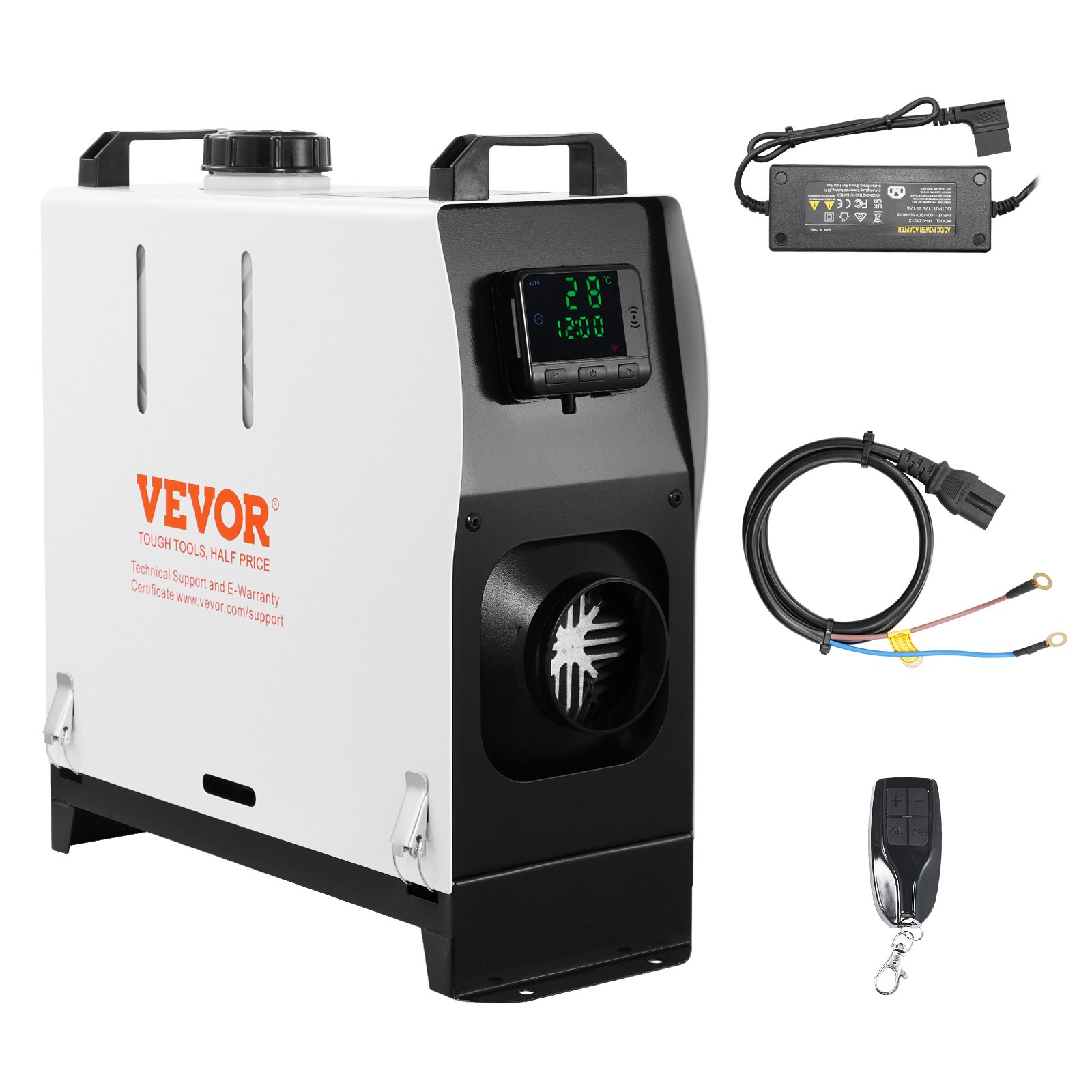 Dieselový ohrievač VEVOR 5-8KW, dieselový ohrievač vzduchu všetko v jednom s diaľkovým ovládaním a LCD obrazovkou, rýchly ohrev s nízkou hlučnosťou, prenosný naftový ohrievač pre nákladné auto Van RV príves Camper a interiéry