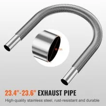 VEVOR Diesel Heater Pipe Ducting Set, 3" Extendable Air Duct Hose, 1" Stainless Steel Exhaust Pipe, 2 Air Vents, Tee Air Outlet Connector and Hose Clamps, for 2KW/5KW/8KW Diesel Parking Heaters