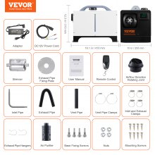 VEVOR 5-8KW Diesel Heater, Diesel Air Heater All in One with Remote Control and LCD Screen, Fast Heating Low Noise, Portable Diesel Heater for Truck Van RV Trailer Camper and Indoors UL Certification