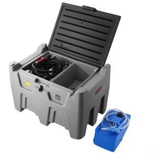 VEVOR Portable Diesel Tank, Separated 106 Gal Diesel & 8 Gal DEF Storage Tank, Leakproof Fuel Transfer Tanks with Pump & 13 Ft Hose, 10 GPM Flow Rate, Gas Storage Tanks for Easy Fuel Transportation | VEVOR US